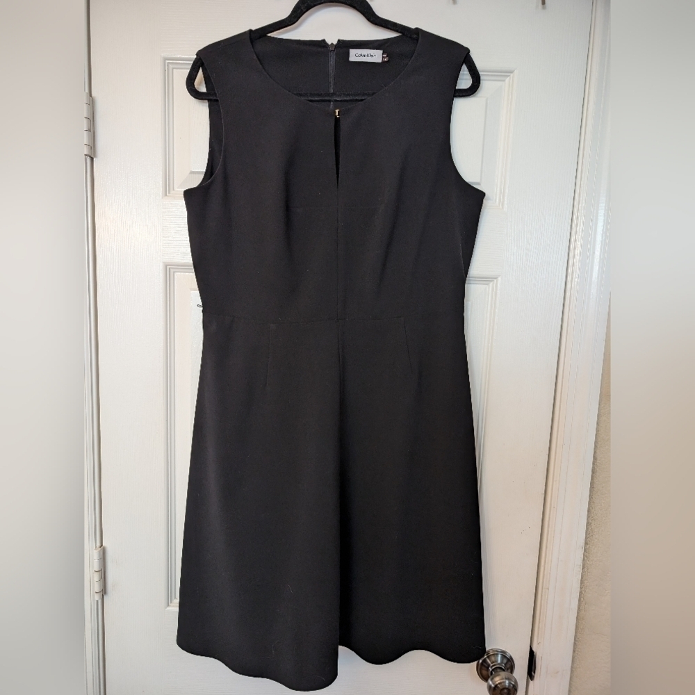 CALVIN KLEIN Keyhole Sleeveless Aline Dress